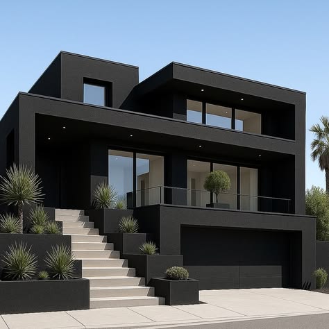 Black modern headquarters building