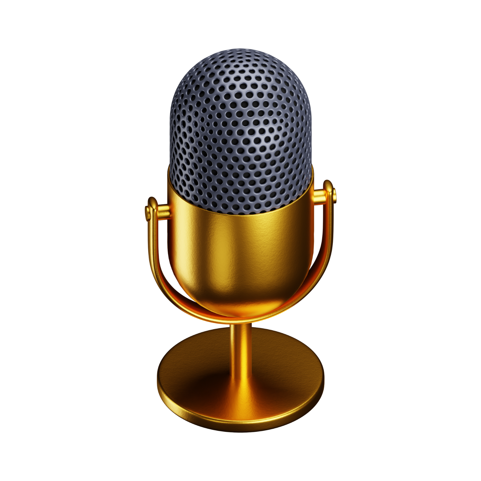 Gold studio microphone
